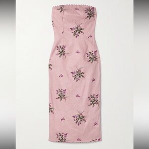 Agua by Agua Bendita Armenia Wisteria Strapless Pink Floral Dress w Beading NWT